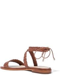 Alexandre Birman Pauline Woven Leather Sandals Brown