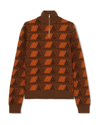 Brown Zip Neck Sweater
