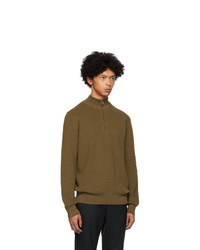BOSS Brown Pro Half Zip Sweater
