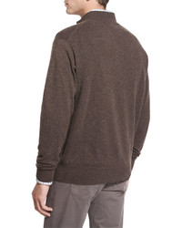 Peter Millar Cashmere Quarter Zip Pullover Sweater Dark Red