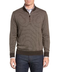 Peter Millar Needle Stripe Quarter Zip Sweater