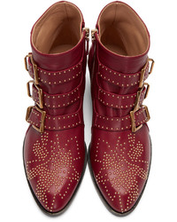 Chloé Red Susanna Boots