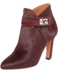 Givenchy Shark Calf Hair Ankle Boot Oxblood Red