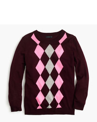 Burgundy Argyle Sweater
