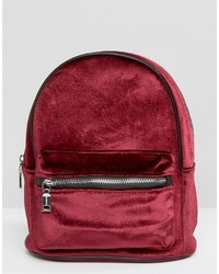 Pull&Bear Pull And Bear Mini Velvet Backpack