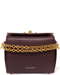 Alexander McQueen Box Bag 19 Textured Leather Shoulder Bag Burgundy