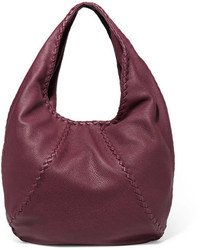 Bottega Veneta Hobo Large Textured Leather Shoulder Bag Burgundy