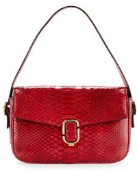 Marc Jacobs J Marc Aged Python Shoulder Bag Crimson