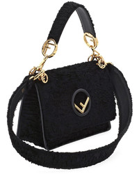 Fendi Kan I Small Textured Velvet Shoulder Bag