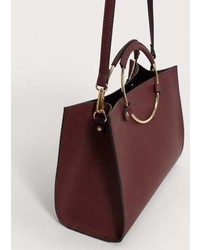 Violeta BY MANGO Metallic Handle Shoulder Bag