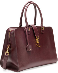 Saint Laurent Monogram Small Zip Around Satchel Bag Bordeaux