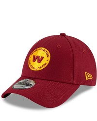 New Era Burgundy Washington Football Team Circle Essential 9forty Adjustable Hat