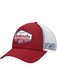 adidas Burgundywhite Colorado Avalanche Foam Trucker Snapback Hat