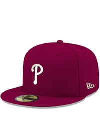 New Era Cardinal Philadelphia Phillies Logo White 59fifty Fitted Hat At Nordstrom