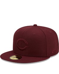 New Era Maroon Cincinnati Reds Oxblood Tonal 59fifty Fitted Hat