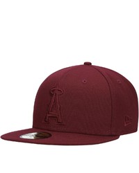 New Era Maroon Los Angeles Angels Oxblood Tonal 59fifty Fitted Hat