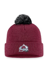 FANATICS Branded Burgundy Colorado Avalanche Team Cuffed Knit Hat With Pom At Nordstrom