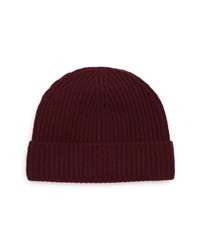 Andrew Stewart Cashmere Ribbed Beanie In 601brd At Nordstrom