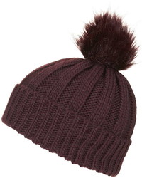 Faux Fur Pom Beanie Hat