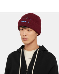 Acne Studios Logo Embroidered Wool Blend Beanie