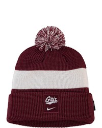 Nike Maroon Montana Grizzlies Logo Sideline Cuffed Knit Hat With Pom At Nordstrom