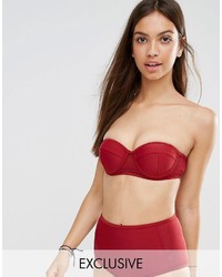 South Beach Mix Match Red Boost Bandeau Bikini Top