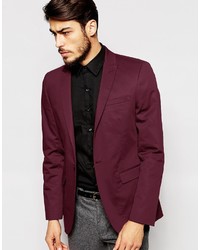 Asos Brand Skinny Blazer In Cotton