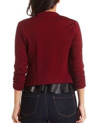 Charlotte Russe Textured Open Front Cropped Blazer