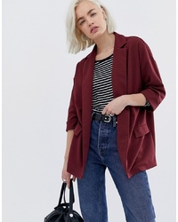 ASOS DESIGN Easy Relaxed Blazer In Textured Jersey