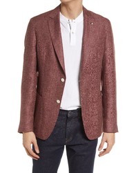 BOSS HUGO BOSS Hanry Solid Linen Virgin Wool Sport Coat In Dark Red At Nordstrom