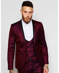 Noose Monkey Noose Monkey Tuxedo Suit Jacket With Stretch In Super Skinny Fit