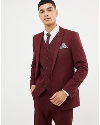 ASOS DESIGN Skinny Suit Jacket In Burgundy