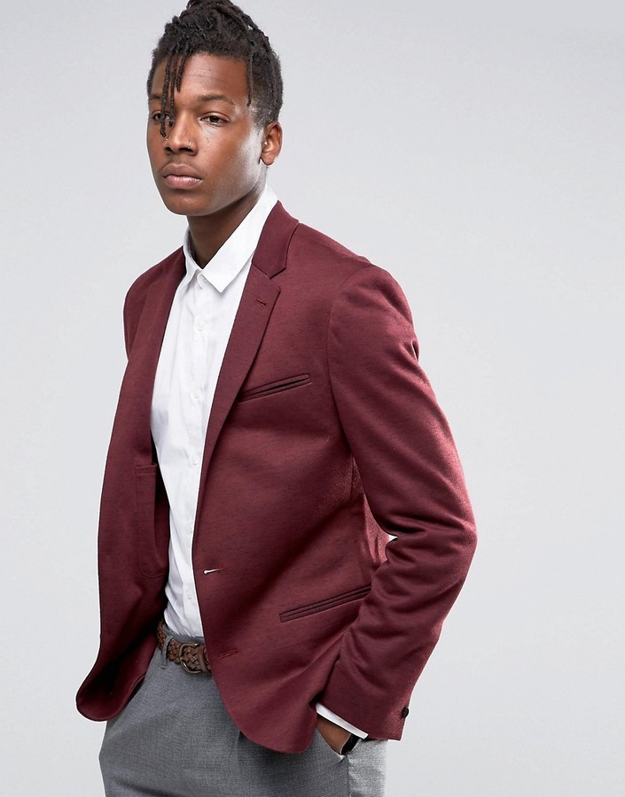 Asos hot sale burgundy blazer