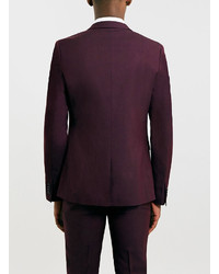 Topman Burgundy Ultra Skinny Suit Jacket