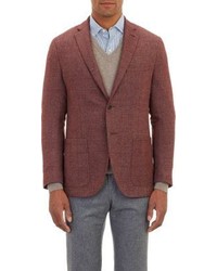 Barneys New York Tweed Two Button Sportcoat Red