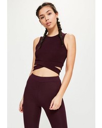 Missguided Active Plum Cut Out Yoga Top