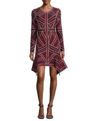 Herve Leger Asymmetrical Crisscross Bandage Dress