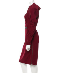 Lanvin Long Sleeve Pleated Accented Dress W Tags