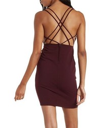 Plunging Strappy Back Bodycon Dress