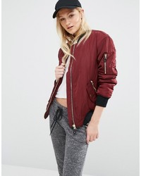 Pull&Bear Faux Fur Lined Bomber