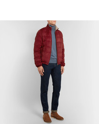 Loro Piana Quilted Suede Bomber Jacket