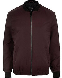 River Island Red Casual Contrast Neck Bomber Jacket