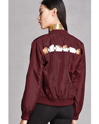 Forever 21 Ring Cutout Bomber Jacket