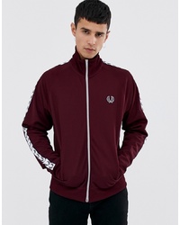 Fred Perry Sports Authentic Taped Track Jacket In Burgundy