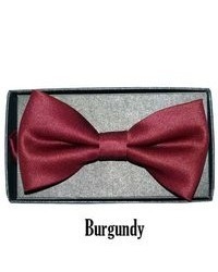 TheDapperTie Burgundy Solid Pre Tied Bow Tie Basic