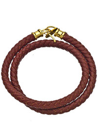Jacqueline Pinto Burgundy Braided Leather Wrap Bracelet