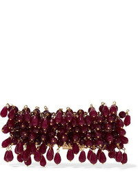 Burgundy leather bracelet with gold clasp I Fumy  fumy