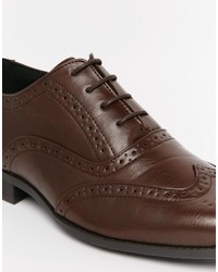 Asos Brand Oxford Brogue Shoes In Brown