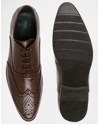 Asos Brand Oxford Brogue Shoes In Brown
