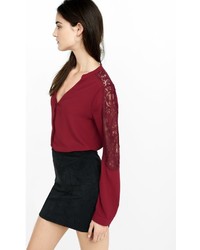 Lace Sleeve Inset Blouse